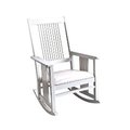 Grillsgonewild Mission Style Adult Rocking Chair with Upholstered Seat - White GR680948